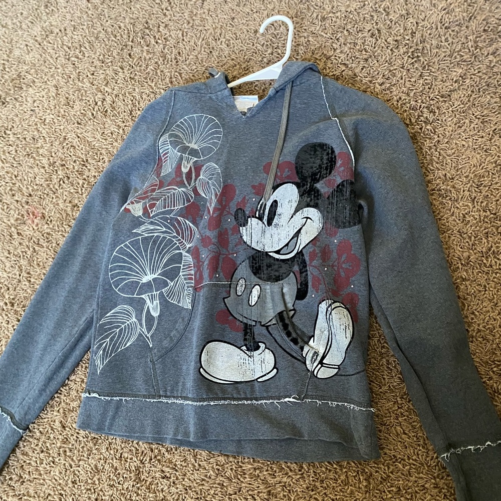 grey mickey mouse hoodie